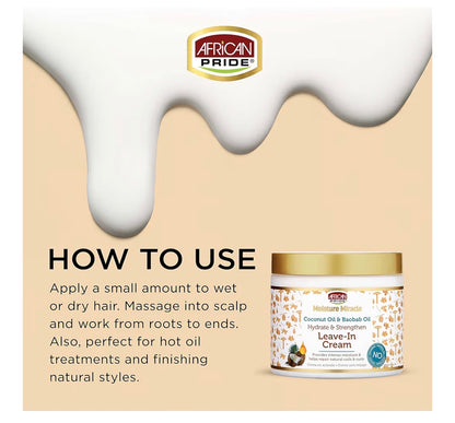 African Pride Moisture Miracle Leave-In Cream 15 oz | Coconut & Baobab