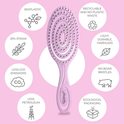 Detangling Hair Brush for Women, Men & Children - Does Not Pull on Hair - Recycled Hair Straightening Brushes for Straight, Curly & Wet Hair - Detangle Hair Brush - Unique Spiral Hairbrush