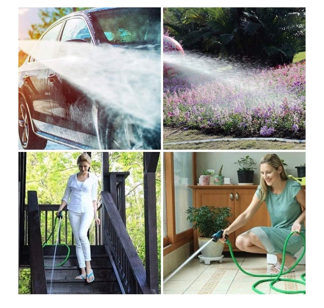 Yiting Expandable Garden Hose Pipe with 8 Function Spray Nozzle