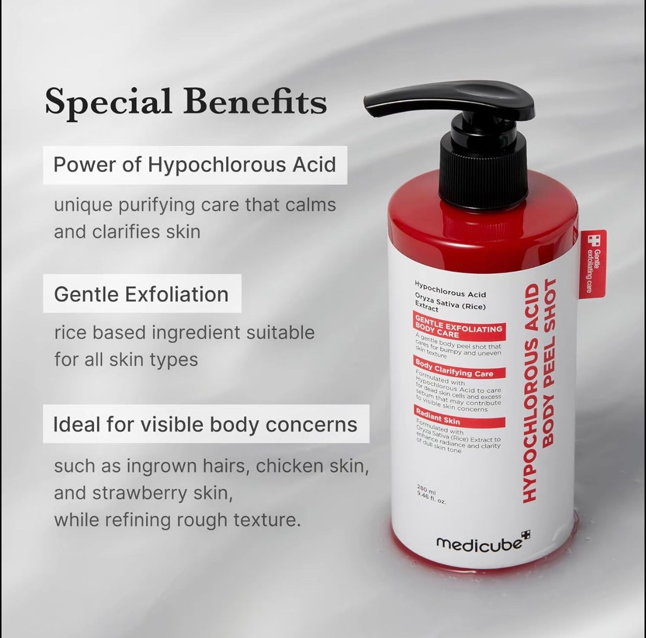 medicube Body Peel Shot Exfoliating Serum with Rice Extract & Panthenol