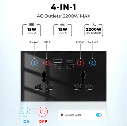 SMATRUL Tuya WiFi Smart Plug with USB and USB-C