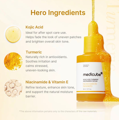 medicube Kojic Acid Turmeric Power Trio Toner Pads Toner Serum Skincare Set