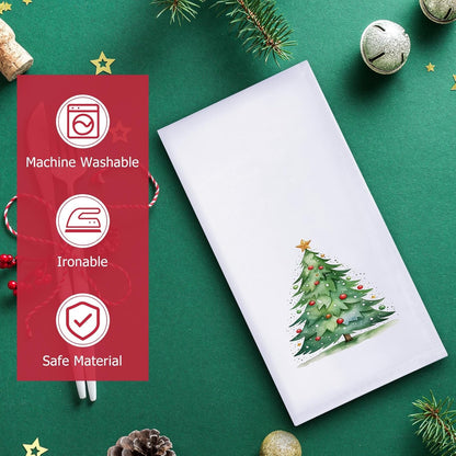 12 Pcs 43 X 43 Cm Christmas Napkins Soft Comfortable Cloth Napkin Reusable Satin Table Napkin for Home, Restaurants, Parties(Christmas Tree)