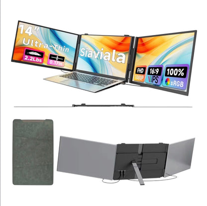 14-inch 1080P Laptop Screen Extender Ultra-Thin IPS Triple Monitor