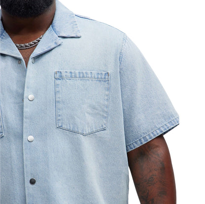 Colin True Denim Button Up Shirt Light Blue Wash