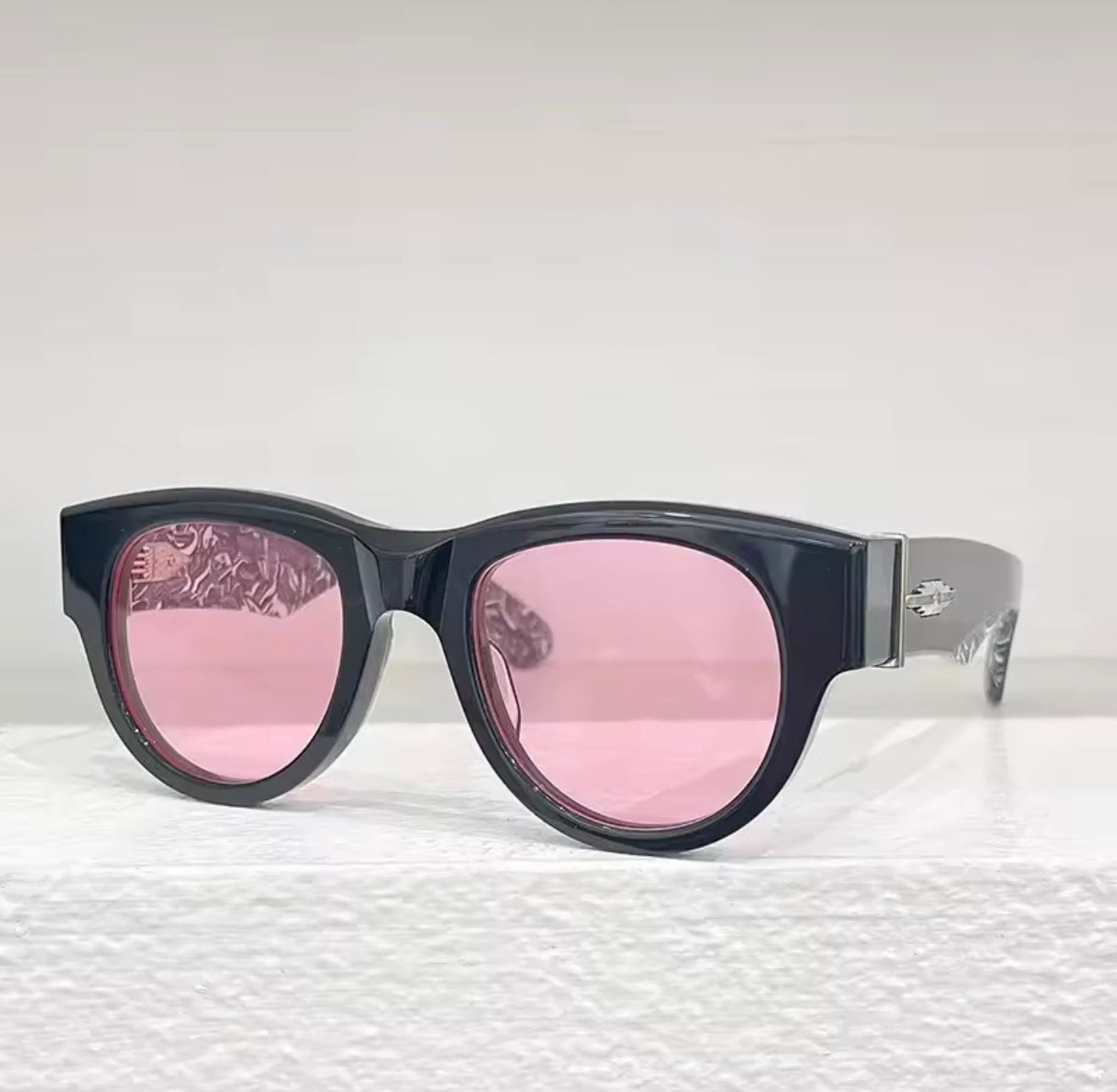 JMM ROLLINGSUN Thick Italy Acetate Sunglasses Handmade Japan Style Designer Brand Uv400 Round High Quality Eyeglasses with Case