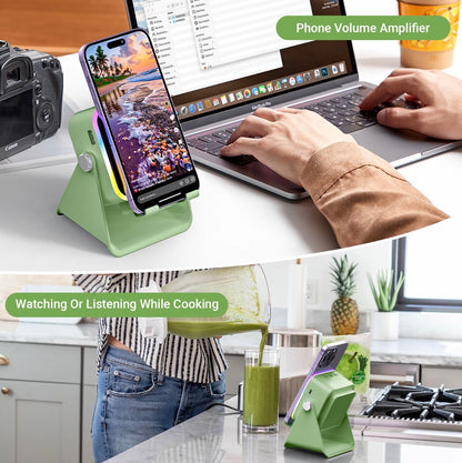 VOMA 5 in 1 Wireless Charger Speaker Stand 3500mAh RGB Adjustable