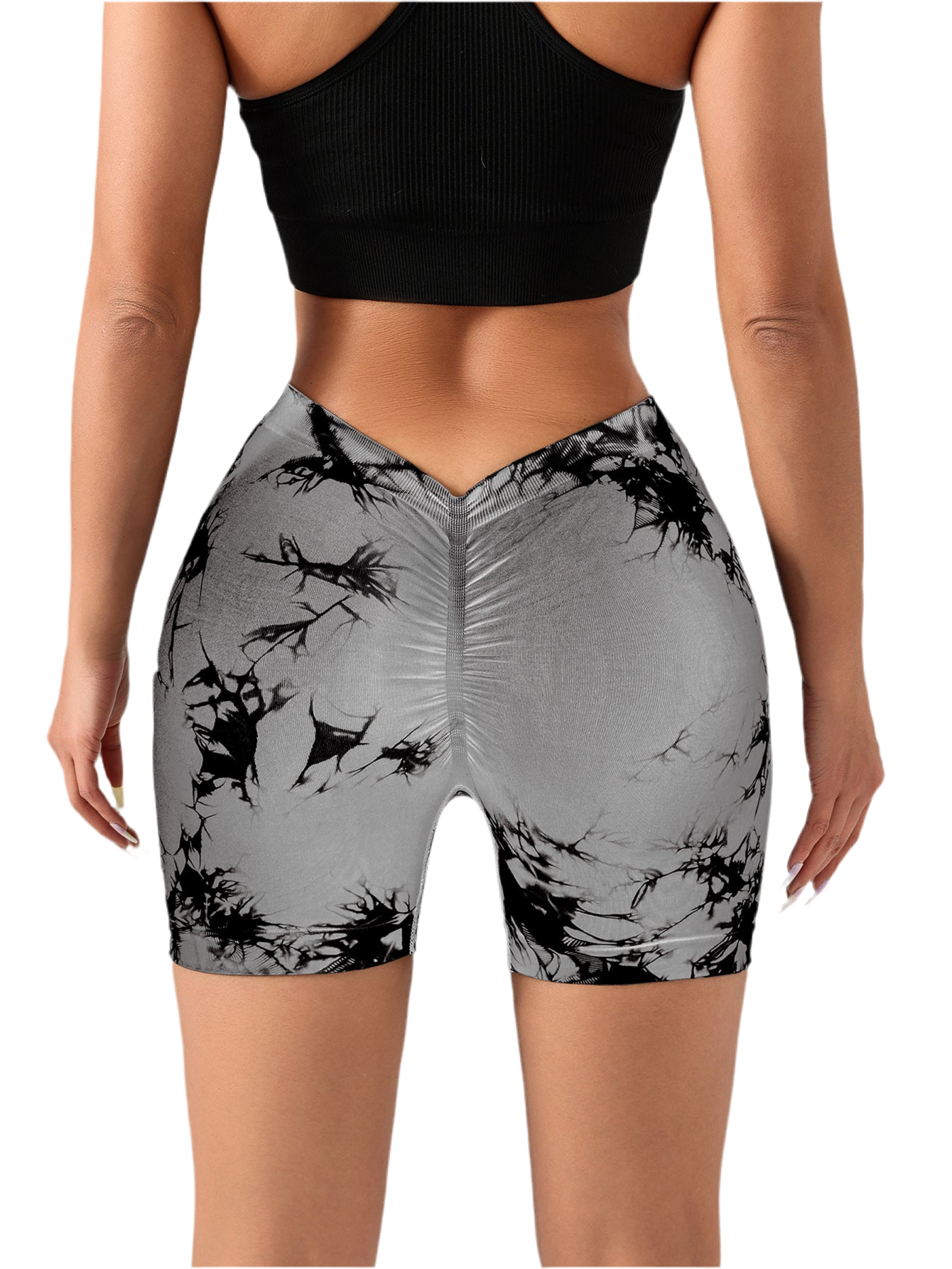 3 PACK Tie Dye Active Wear Shorts, Butt Lift Leggings