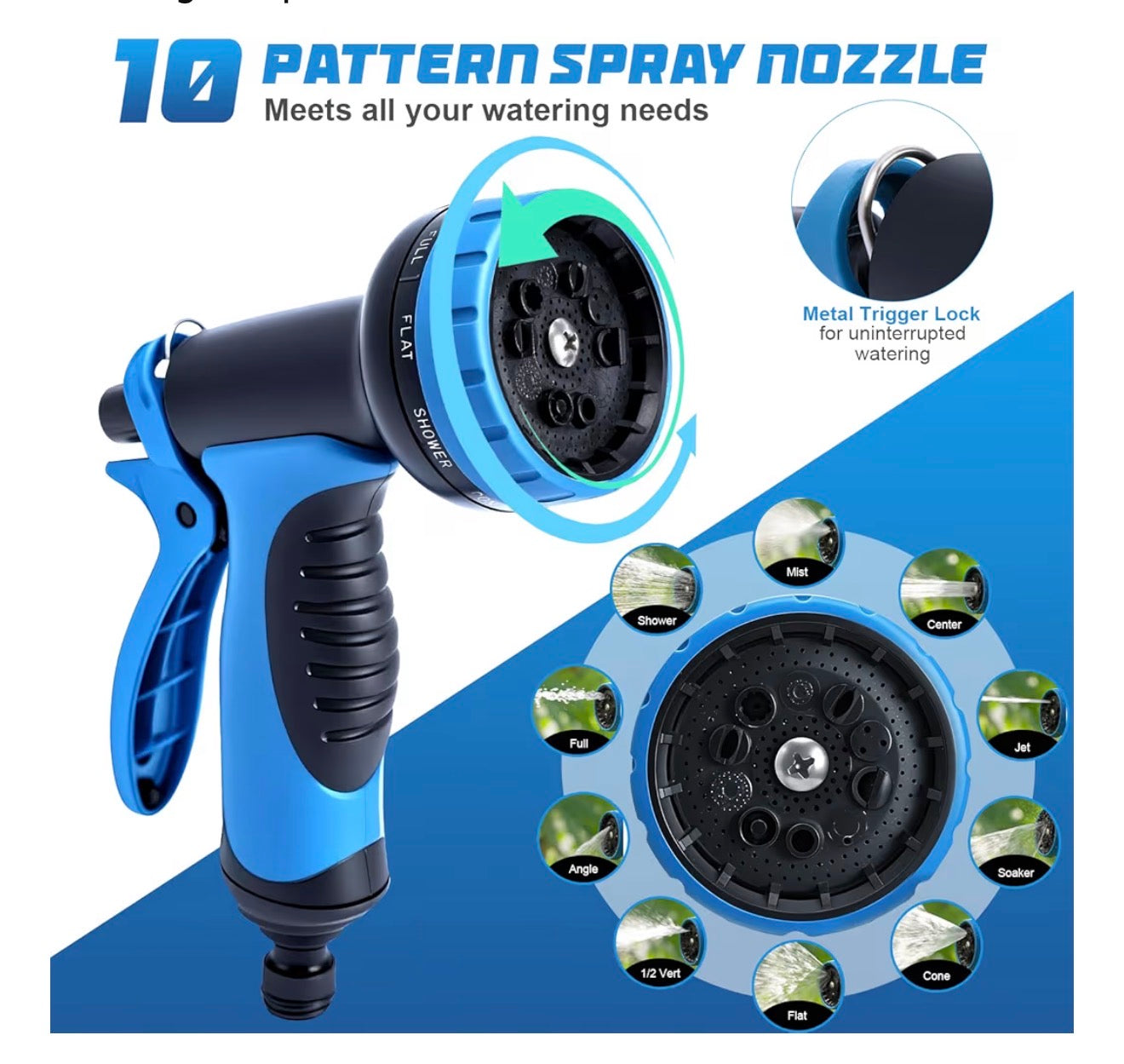 Jsdoin 30m Expandable Garden Hose Pipe with 10 Function Spray Gun