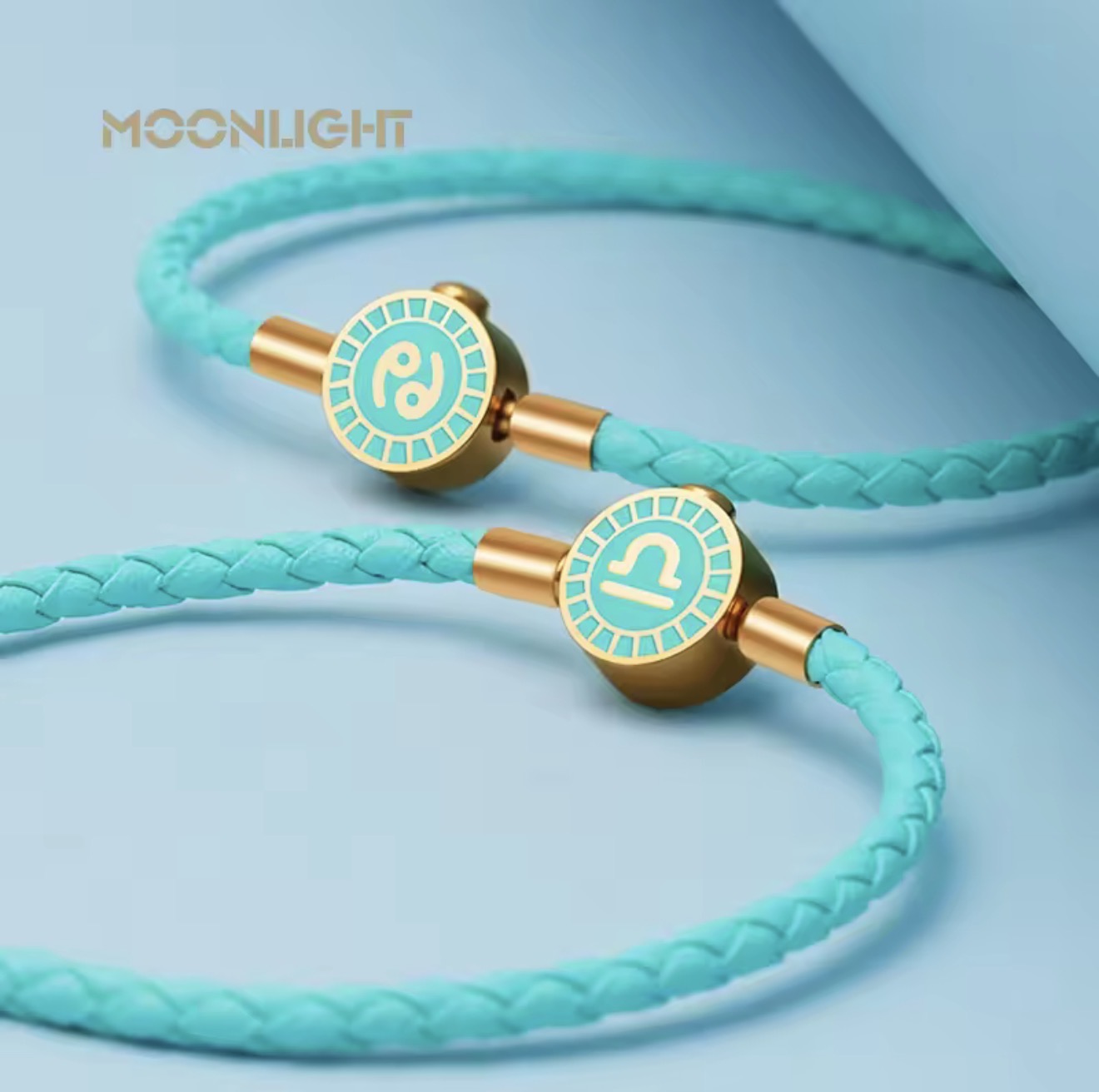 MOONLIGHT 12 Constellation Charm Bracelet Braided Leather Bracelet Leo Aries Gemini Taurus Libra Couple Accessories Jewelry Gift