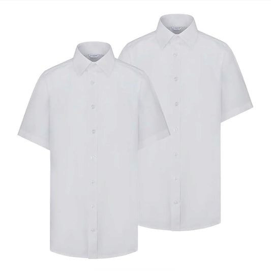 Trutex Boys’ White Short Sleeve School Shirts 2 Pack