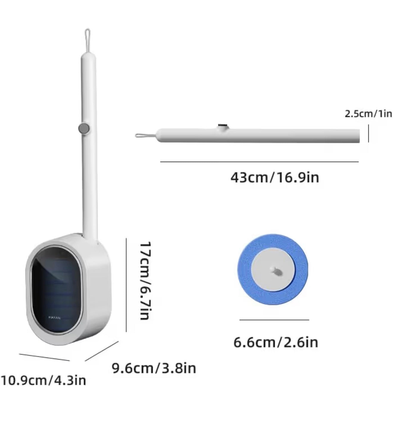 Disposable Toilet Brush with 8 Refills and Wall Holder