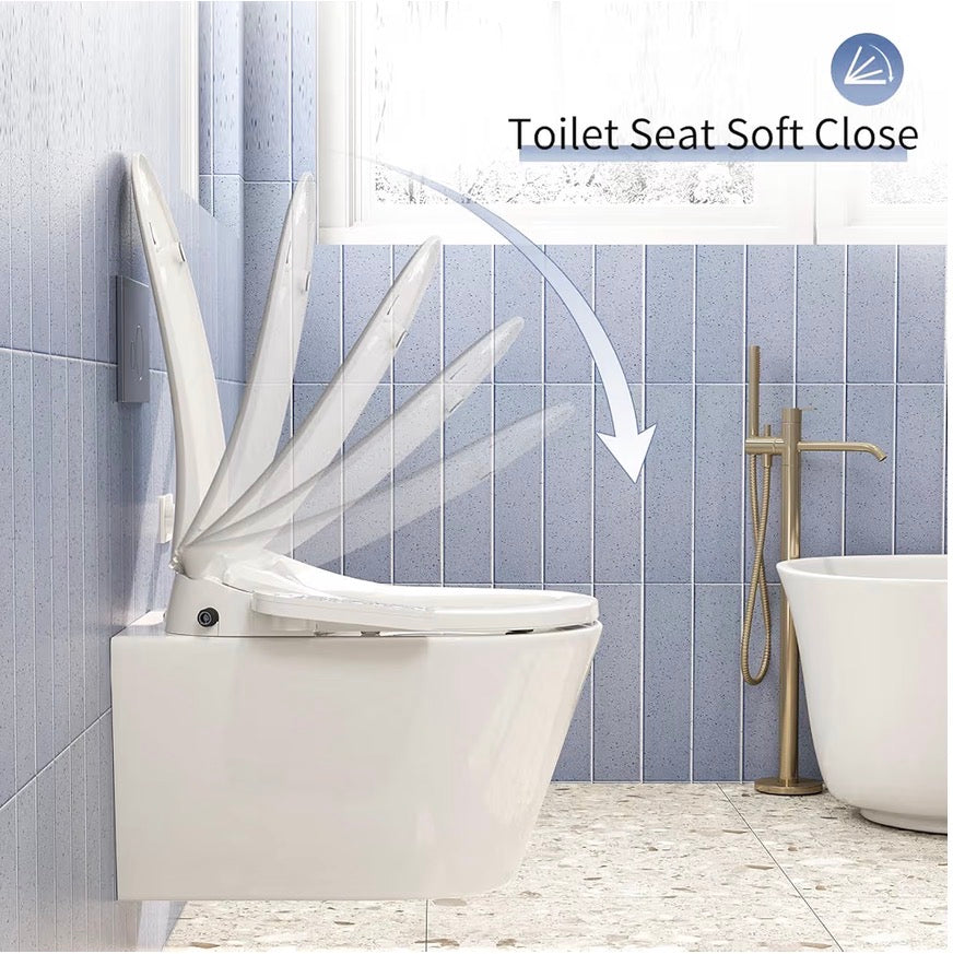 HOROW Smart Electronic Bidet Seat - Heated Toilet Seat with Temperature Control, Built-in Dryer & Night Light, with Water Filter, Soft Close & Removable Self-Cleaning Nozzle
