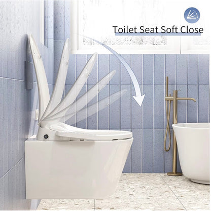 HOROW Smart Electronic Bidet Seat - Heated Toilet Seat with Temperature Control, Built-in Dryer & Night Light, with Water Filter, Soft Close & Removable Self-Cleaning Nozzle
