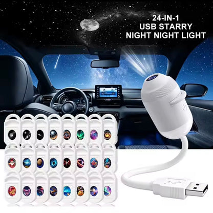 USB Starry Sky Projector Night Light 360° Adjustable Galaxy Lamp