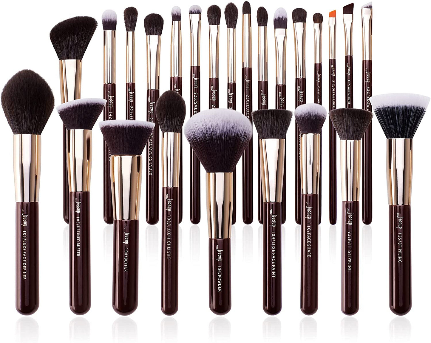 Makeup Brushes Set Professional, 25PCS Premium Natural Powder Foundation Eyeshadow Blending Concealer Blush Highlight Labeled Brushes, T280