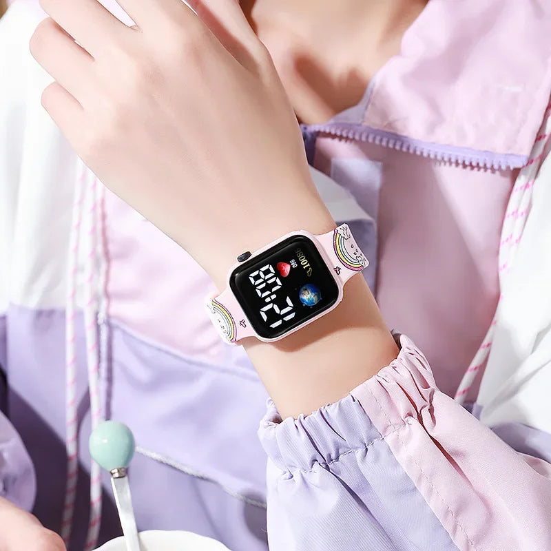 Disney Anime Figures Stitch Watches Children Wrist Strap Sports Intelligent Wristwatch Waterproof Kids Toys Electronic Bracelet