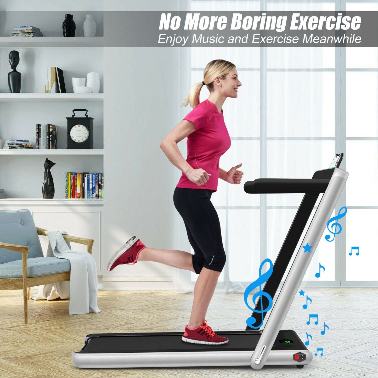 Folding Electric Treadmill with Bluetooth Connectivity (1-12 KPH)