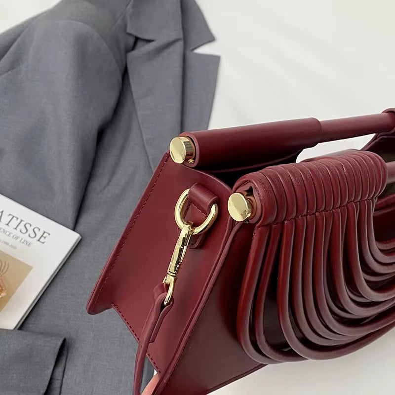 Branded Luxury Evening Clutch Purse for Women Noodles Design Golden Crossbody Bag for Wedding Dinner Party Designer Handbag 2025