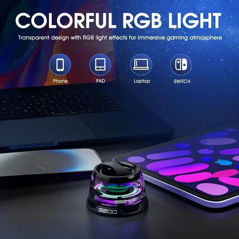 G200 Portable Bluetooth Speaker with RGB Lighting, Magnetic Design, Bluetooth 5.3 Technology, Compact Sound Box, 7-Hour Playback, and Integrated Phone Holder