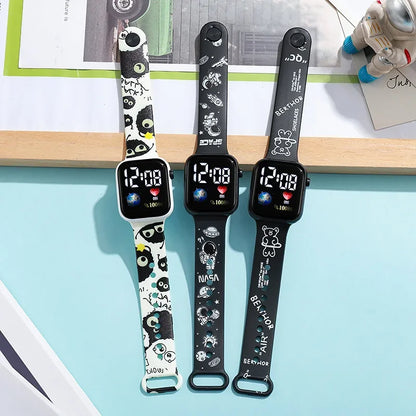 Disney Anime Figures Stitch Watches Children Wrist Strap Sports Intelligent Wristwatch Waterproof Kids Toys Electronic Bracelet
