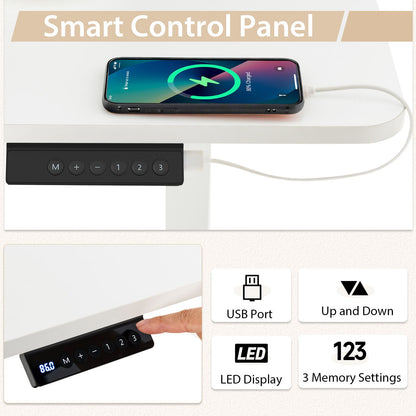 Electric Height-Adjustable Standing Desk with Integrated USB Charging: Enhance Your Workspace Comfort and Productivity