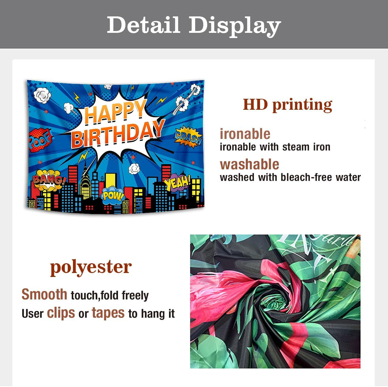 Superhero Cityscape Photo Backdrop 2.4X1.8M Super Hero Party Blue Background Boy Birthday Decoration Banner Background Kids Photo Hero City Birthday Party Decorations