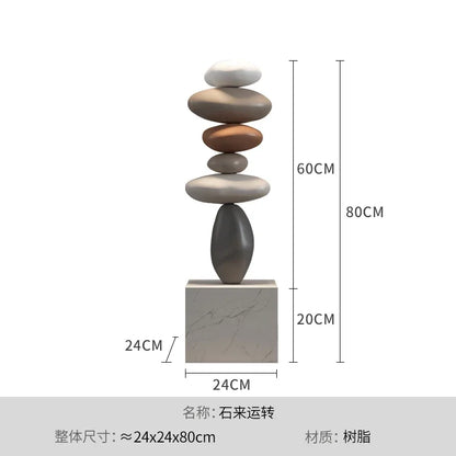 Home Decor Luxury Stones Fortune Turns Statue Living Room Ornament Floor Sofas Decorative Art Nordic Housewarming Gifts