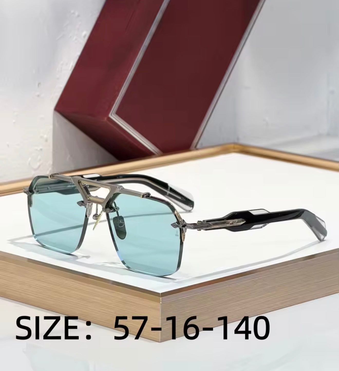 Square Sunglasses Double Titanium Frame Refined Business Style High Quality UV400 Unisex Gift
