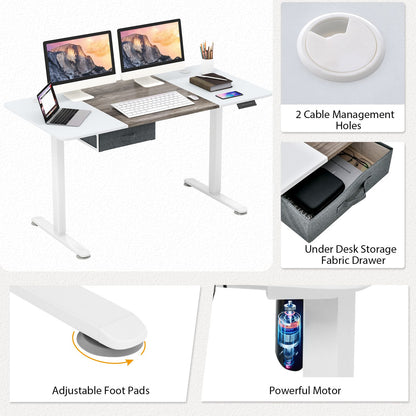 Electric Height-Adjustable Standing Desk with Integrated USB Charging: Enhance Your Workspace Comfort and Productivity