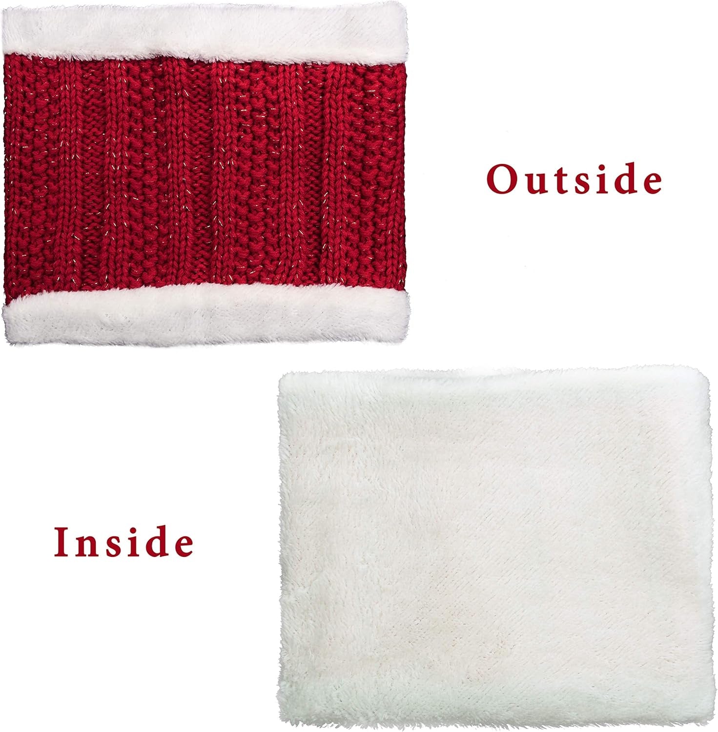 Womens Knit Scarf Beanie Hat 2PCS Set Fleece Lined Pom Skull Cap Scarves Soft Warm Winter Gift Set
