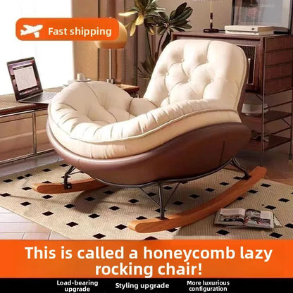 Modern, Penguin, Rocking Chair, Deck Chair, Balcony, Home, Leisure Chair Living Room, Light Luxury, Honeycomb, Pull Button, Lazy