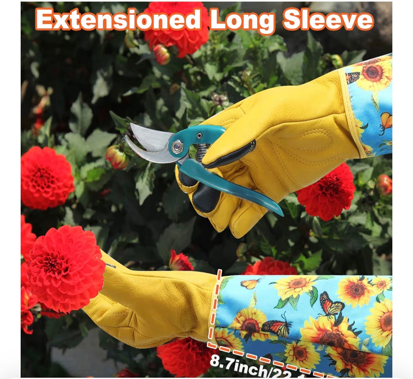 DLY Thorn-Proof Leather Gardening Gloves for Women with Forearm Protection