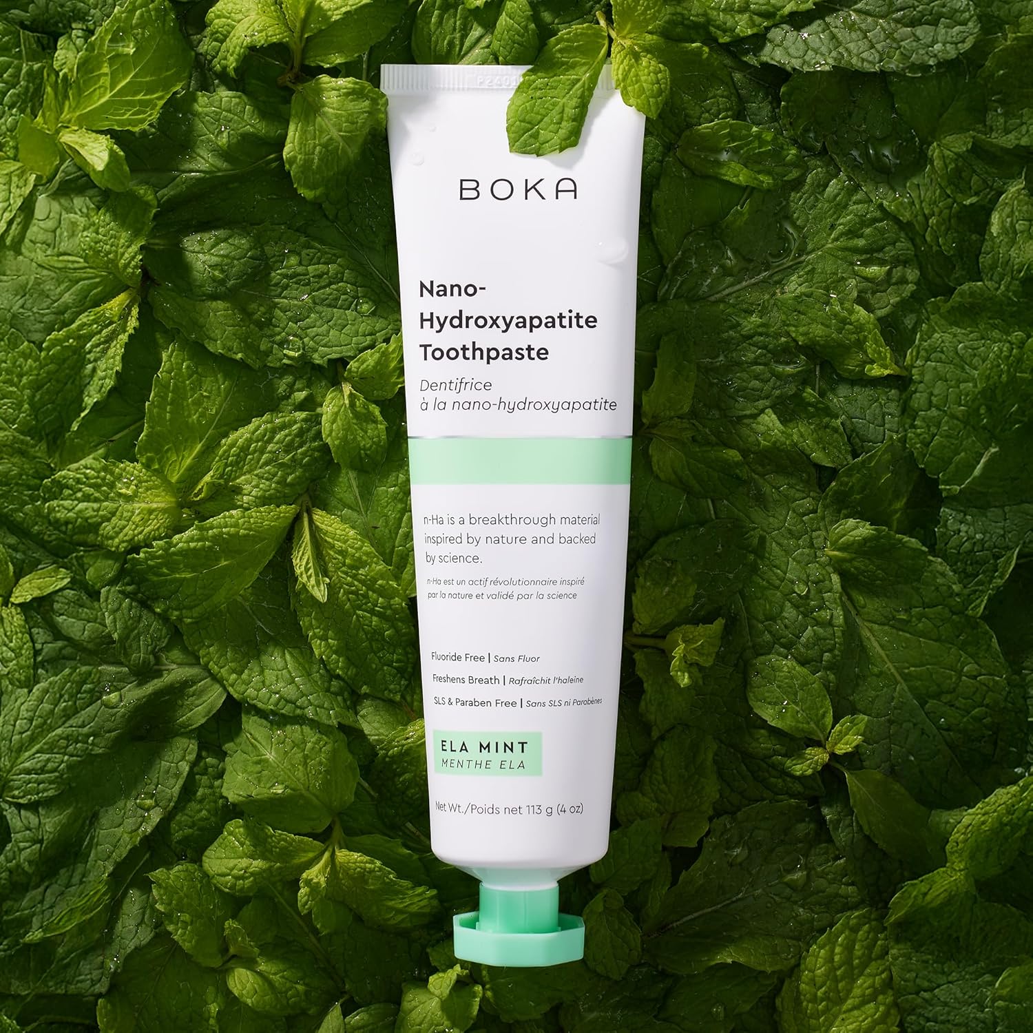 Fluoride Free Nano Hydroxyapatite Toothpaste - Adult & Kids - Appropriate for Sensitive Teeth - No Sulfates & Parabens - Natural Flavors & Vegan - Mild Ela Mint (113G) 1Pk