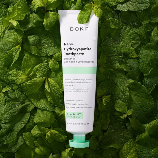 Fluoride Free Nano Hydroxyapatite Toothpaste - Adult & Kids - Appropriate for Sensitive Teeth - No Sulfates & Parabens - Natural Flavors & Vegan - Mild Ela Mint (113G) 1Pk