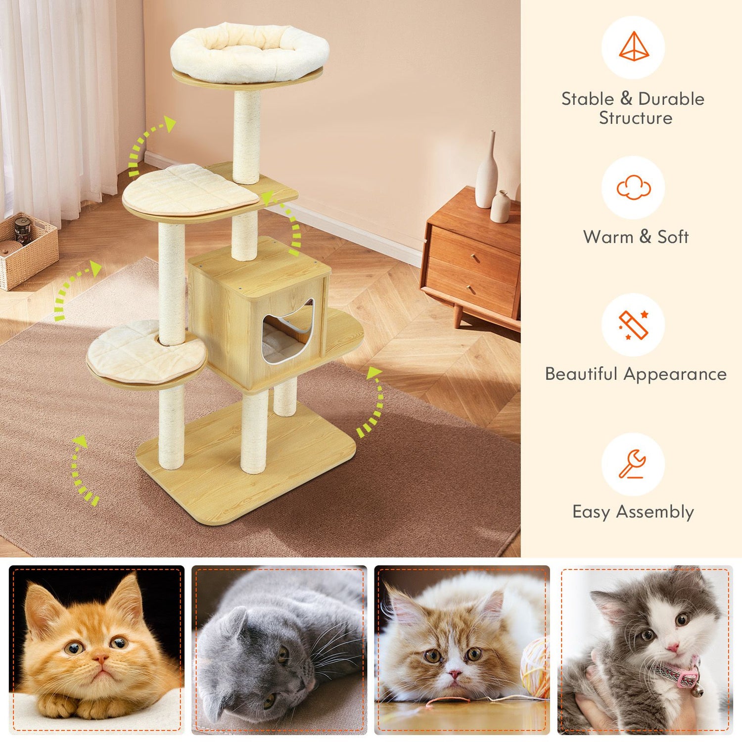 Luxurious Multi-Level Cat Tree with Cozy Condos, Scratching Posts, and Plush Perches for Ultimate Feline Enjoyment