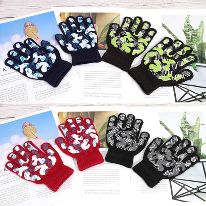 6 Pairs Magic Gloves - Winter Knitted Full Finger Stretch Warm Gloves for 3~15 Year Old Kids Girls Boys