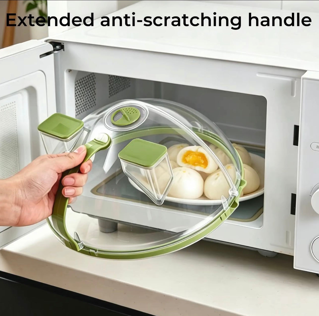 Microwave Splatter Cover with Water Steamer 10 Inch