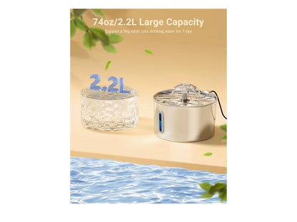 2.2L Stainless Steel Cat Water Fountain