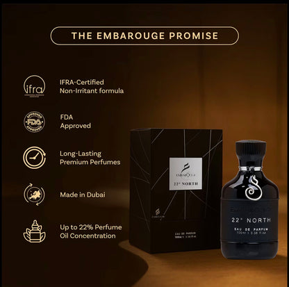 Embarouge 22 NORTH Men’s Eau de Parfum 100ml Raspberry Oud Amberwood