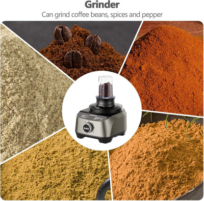 1300W Food Processor, 11-In-1 Multifunctional Kitchen Machine with 2.5L Bowl & 1.5L Blender, Mixer, Grinder, Juicer, Dough Kneader, Chopper, Slicer & Shredder for Family Use