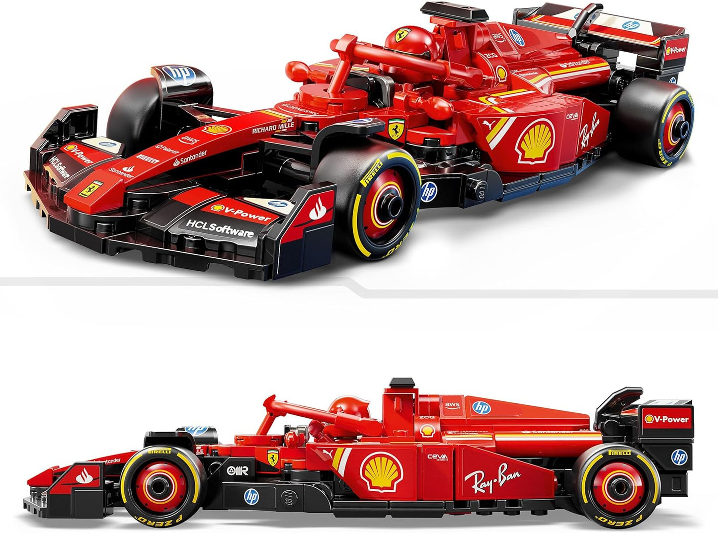 Speed Champions Ferrari SF-24 F1 Race Car Toy with a Collectible Formula 1 Driver Minifigure - Model Kits for 10+ Year Old Boys & Girls or Adult Motorsport Fans 77242