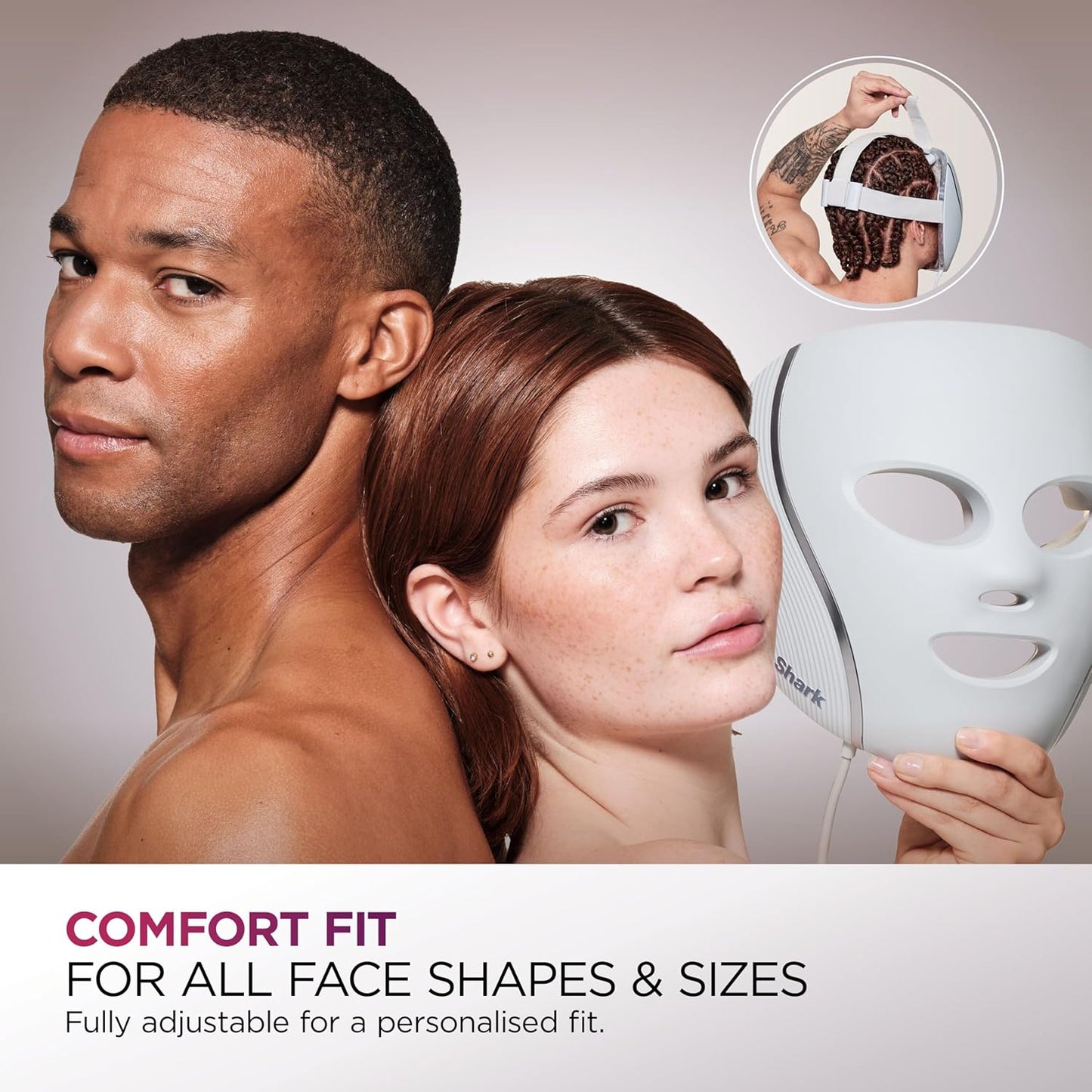 Cryoglow LED Face Mask with Under-Eye Cooling, Anti-Ageing & Blemish Repair, Red & Blue LED, Infrared Light Therapy, USB-C, Remote Control, Storage Bag, Adjustable Straps