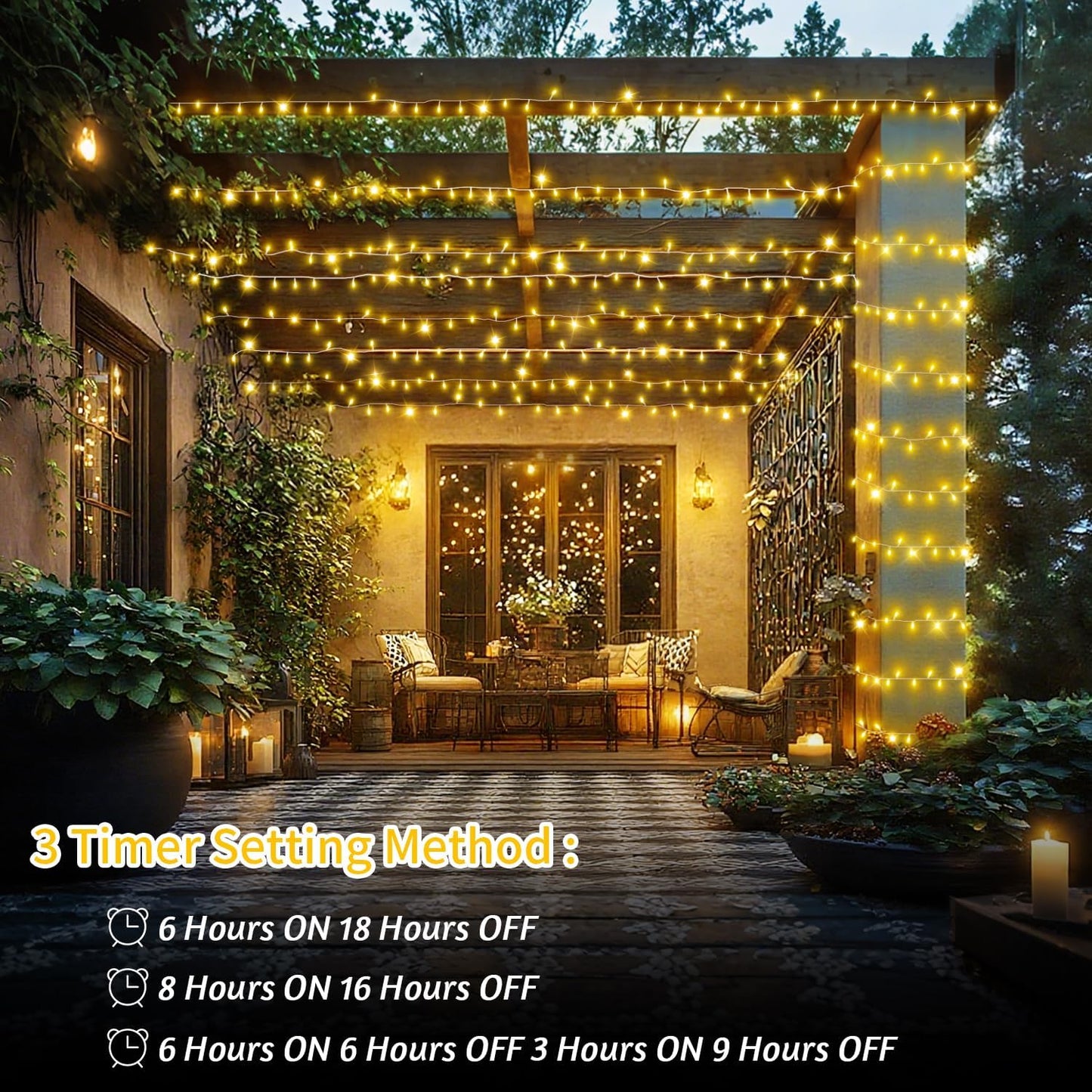 403 FT 1000 LED String Lights Outdoor Fairy Lights Plug in Super Long Christmas Lights with Remote Timer 8 Modes for Xmas Tree Yard outside Garden House Party Wedding Decoration-Warm White