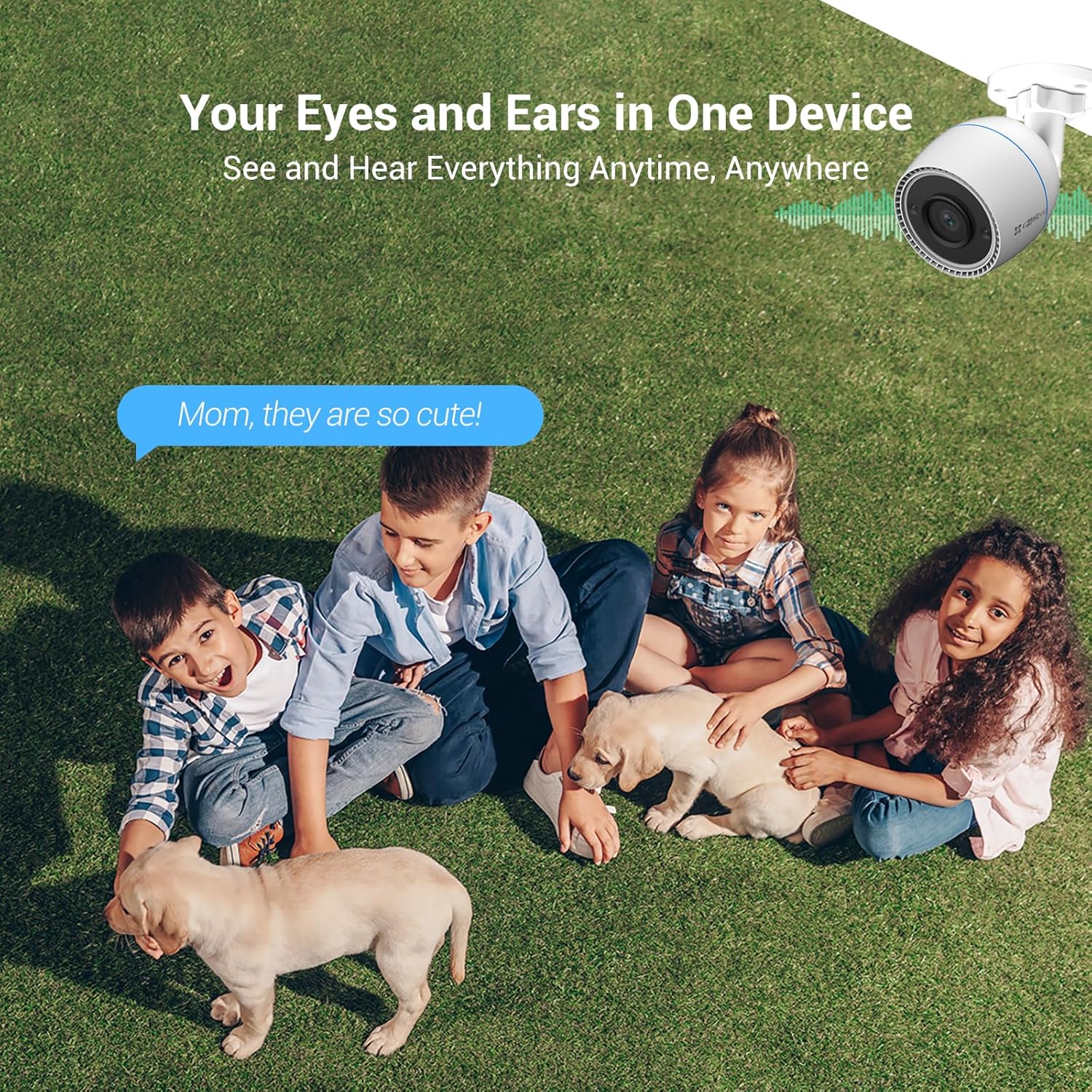 Outdoor Camera 30M Night Vision, CCTV System Wi-Fi Home Security Camera Surveillance, 1080P FHD, Smart Motion Detection, IP67 Waterproof, 256GB SD Card/Cloud Storage, Alexa/Google Control|C3Tn