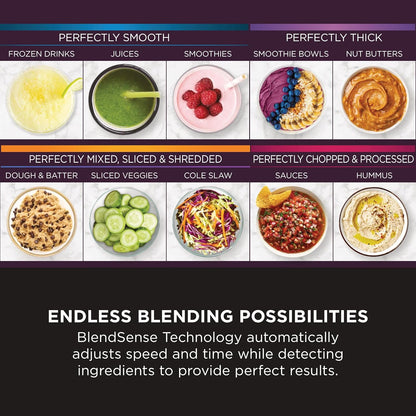 3-In-1 Detect Power Blender Processor Pro, Powerful 1200W Blender, Food Processor Bowl, Dough Blade, 2X Single Serve Cups, Jug, Make Pizza Dough, Blend, Chop & Mix, Stone Gold, TB401UKSTGD