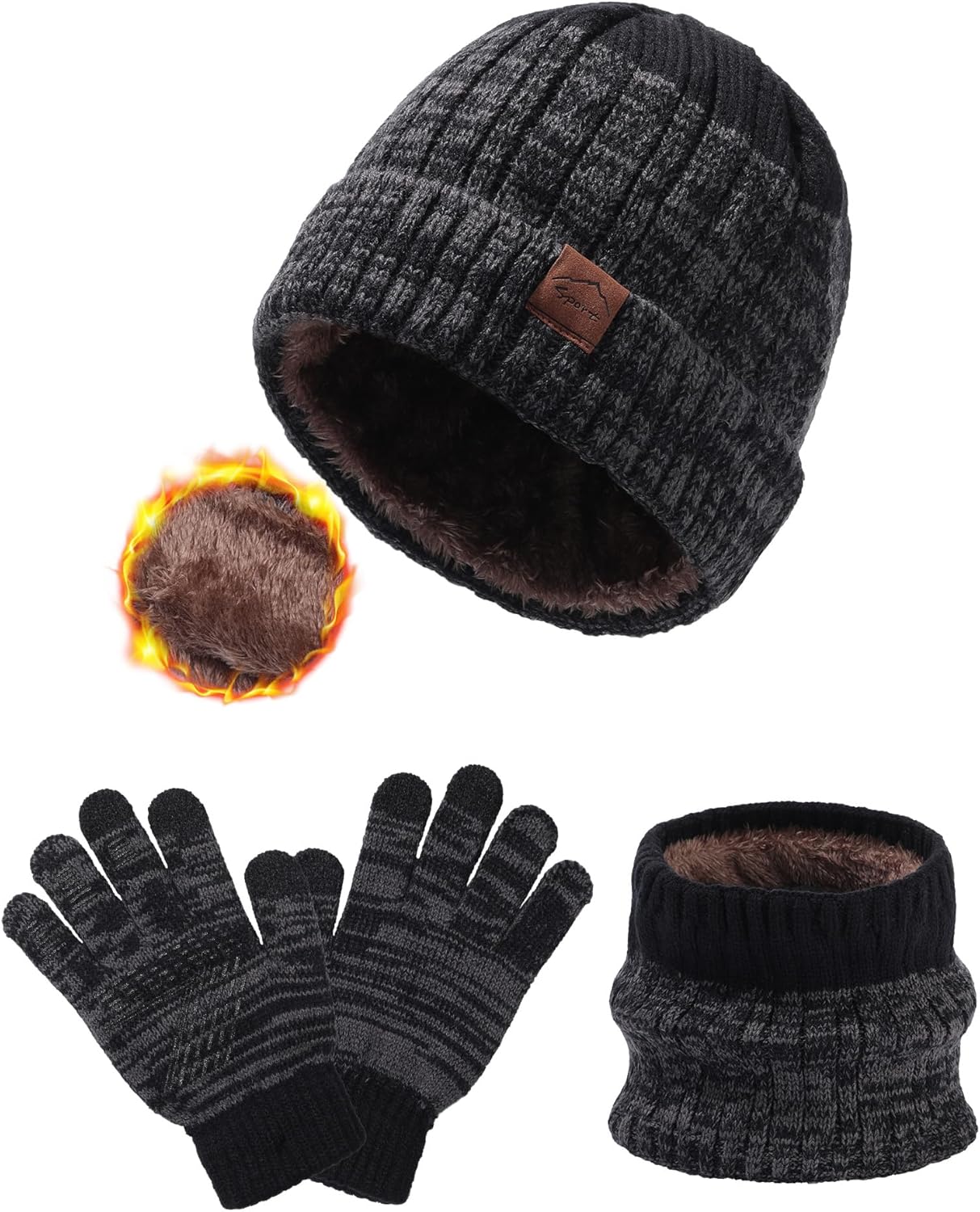 Children'S Winter Hat Scarf Gloves for Boys Girls Winter Hats Scarfs Set for Children 4-15 Years Warm Outdoor Hat and Scarf for Kids Winter Ski Suit