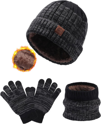 Children'S Winter Hat Scarf Gloves for Boys Girls Winter Hats Scarfs Set for Children 4-15 Years Warm Outdoor Hat and Scarf for Kids Winter Ski Suit