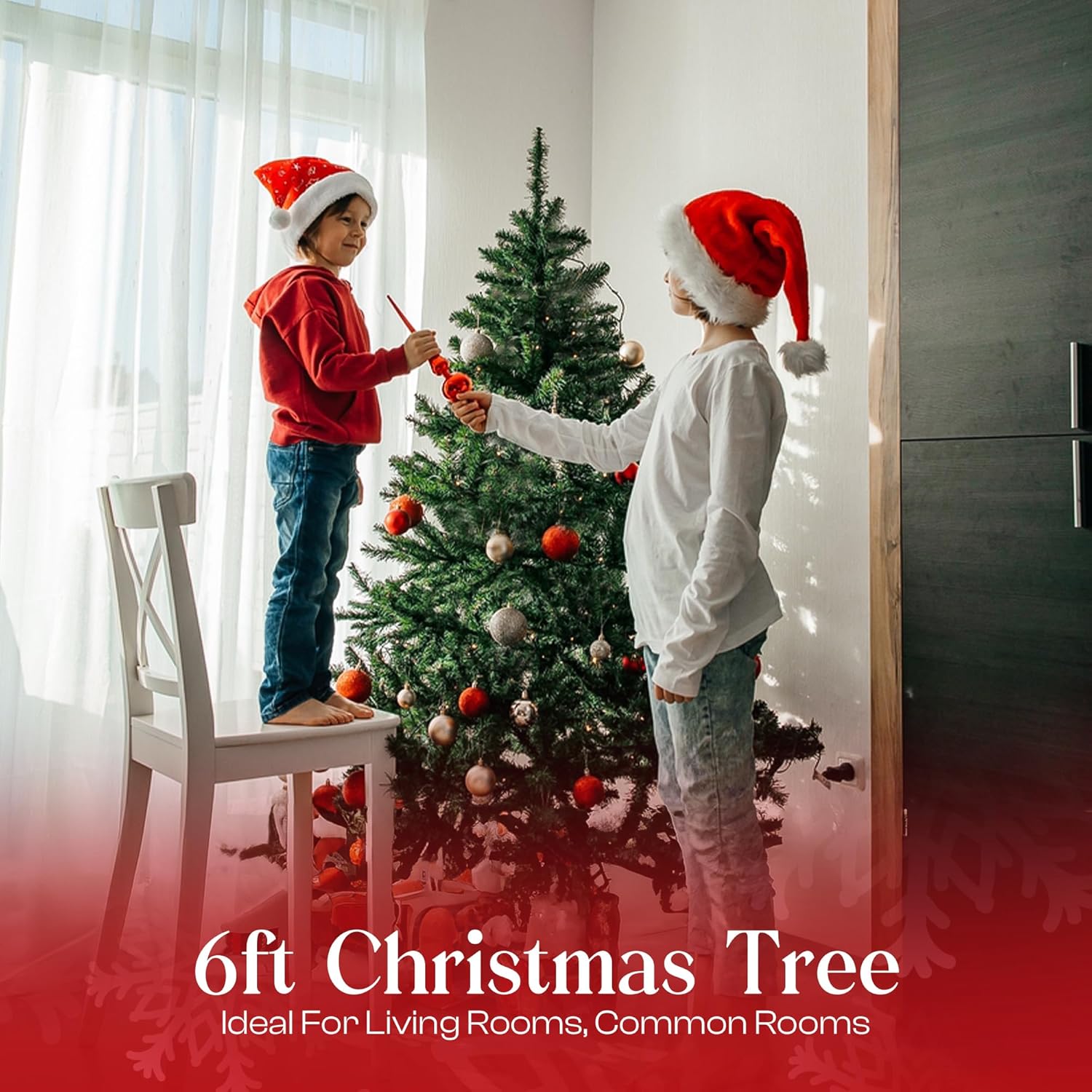 KLASS 6Ft Christmas Tree 700 Tips Lush Xmas Tree Premium PVC Realistic Artificial Christmas Tree with Metal Stand, Green Christmas Trees in 4Ft, 5Ft, 6 Ft 7Ft Sizes Perfect Christmas Decoration (6Ft)