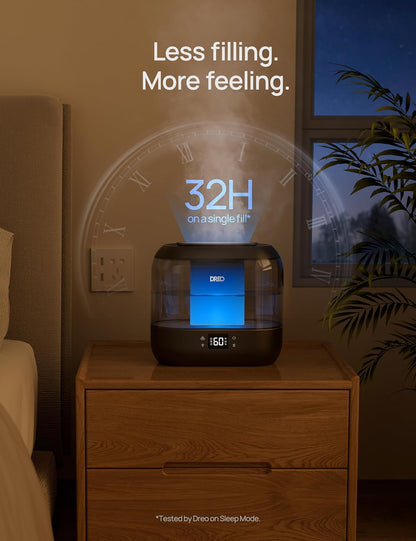 Smart Humidifier for Bedroom, 4L Cool Mist Humidifier for Home Baby, Humidity Sensor, Auto Mode, 32H Last, Oil Diffuser, 28Db Quiet Ultrasonic Humidifiers for Large Room Indoor, Works with Alexa